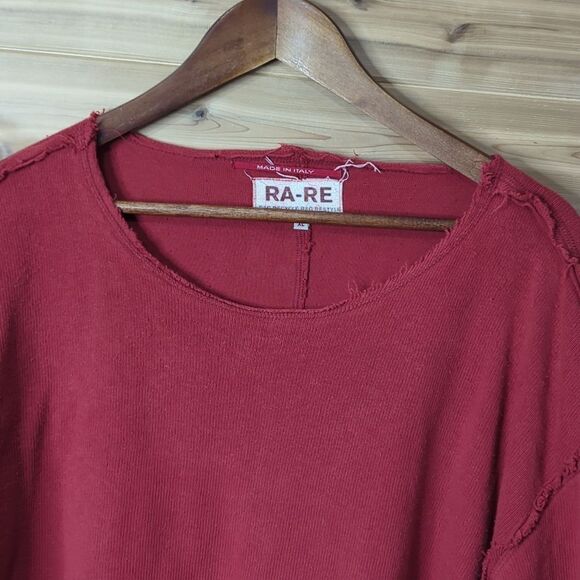 Ra-Ra Rag Recycle Rag Restyle Top Unisex XL Red Long Sleeve Tee - Picture 2 of 10